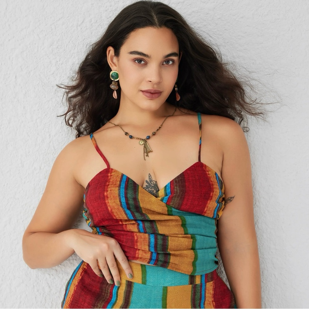 EASY BREEZY WRAP STYLE TANK TOP CURVE & PLUS